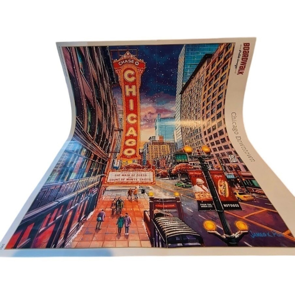 Boardwalk Puzzle Company Chicago Downtown Art Jigsaw Puzzle EUC‎ 100 Pieces